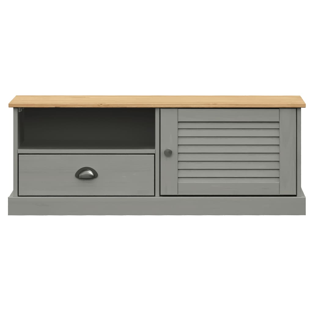 Meuble TV VIGO gris 106x40x40 cm pin massif