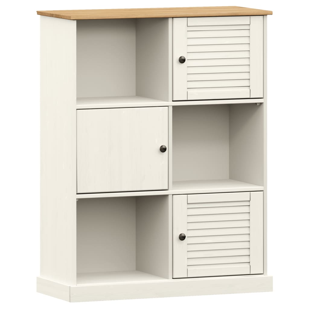Bücherregal VIGO Weiß 90x35x114,5 cm Massivholz Kiefer
