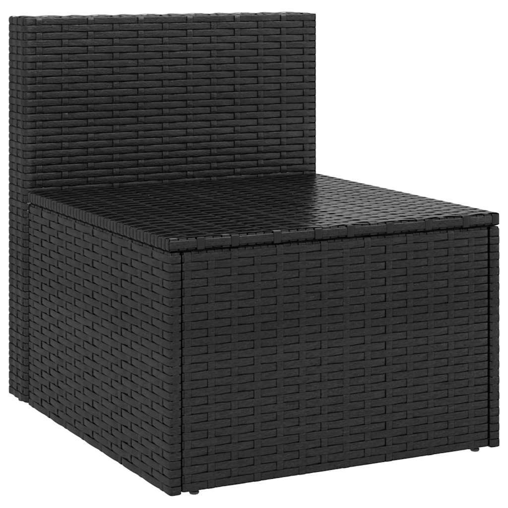 4-tlg. Garten-Sofagarnitur mit Kissen Schwarz Poly Rattan