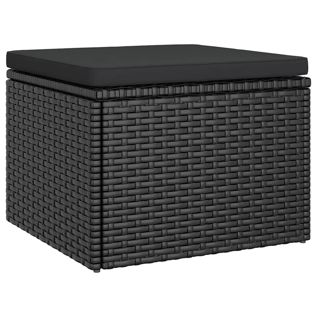 4-tlg. Garten-Sofagarnitur mit Kissen Schwarz Poly Rattan