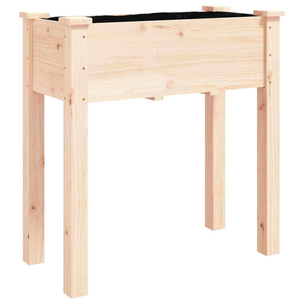 Pflanzkübel mit Einsatz und Rollen 71x37x80 cm Massivholz Tanne