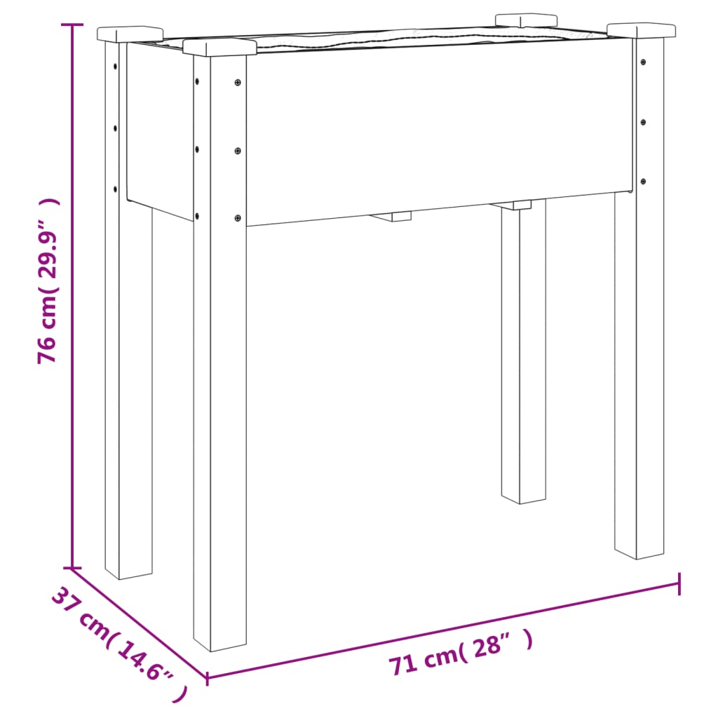 Pflanzkübel mit Einsatz und Rollen 71x37x80 cm Massivholz Tanne
