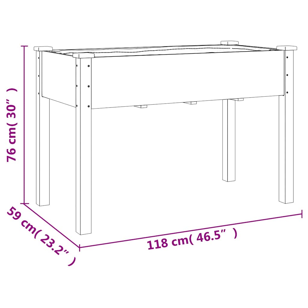 Pflanzkübel mit Einsatz und Rollen Grau 118x59x80 cm Tannenholz
