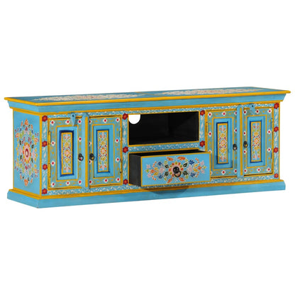 TV-Schrank Blau 110x30x40 cm Massivholz Mango