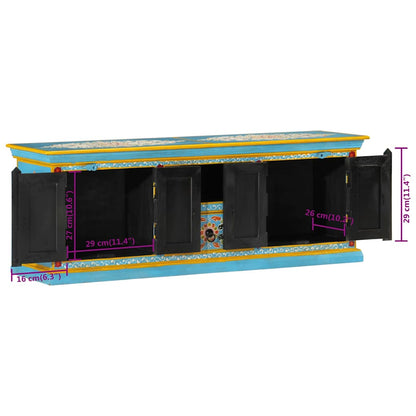 TV-Schrank Blau 110x30x40 cm Massivholz Mango