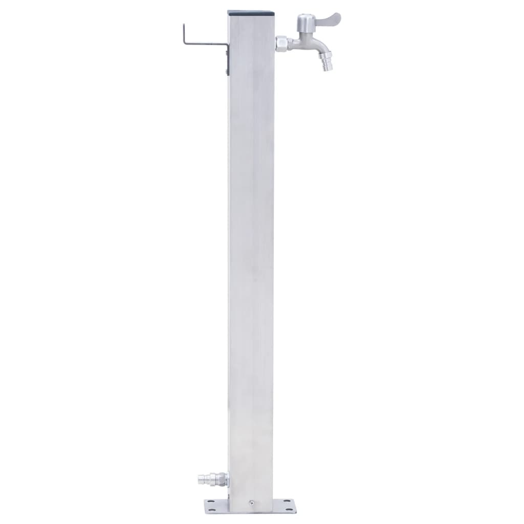 Colonne d'eau pour le jardin carrée en inox de 40 cm