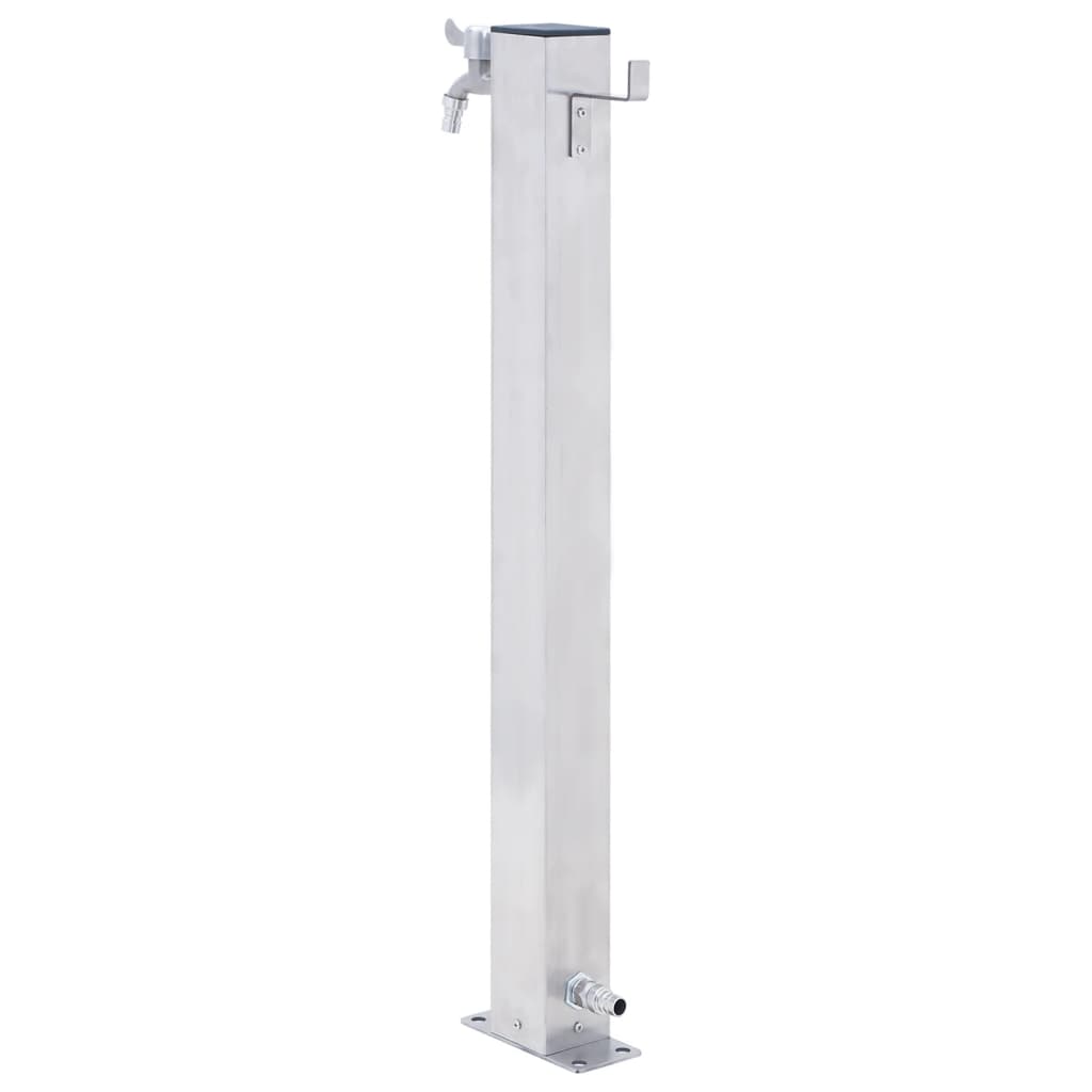 Colonne d'eau pour le jardin carrée en inox de 40 cm