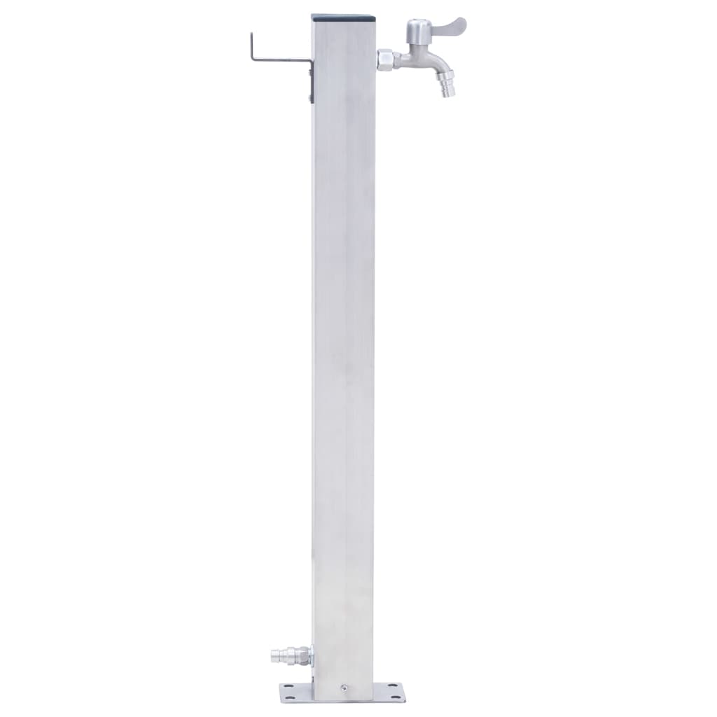 Colonne d'eau pour le jardin carrée en inox de 60 cm