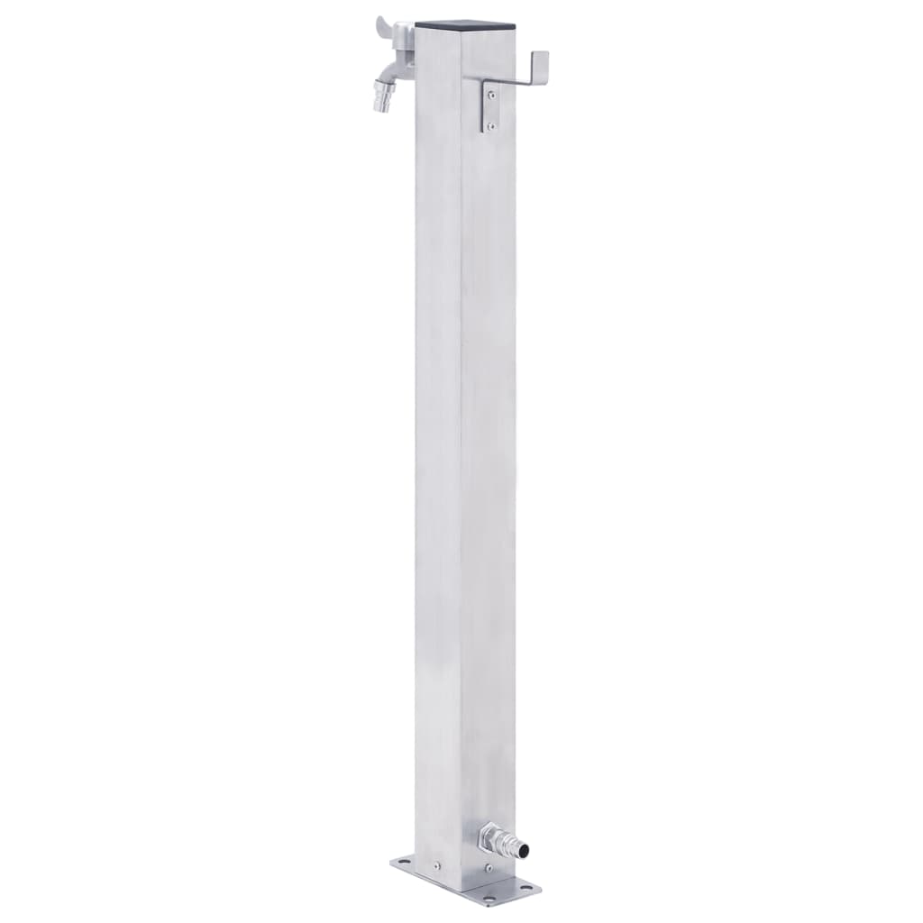 Colonne d'eau pour le jardin carrée en inox de 60 cm