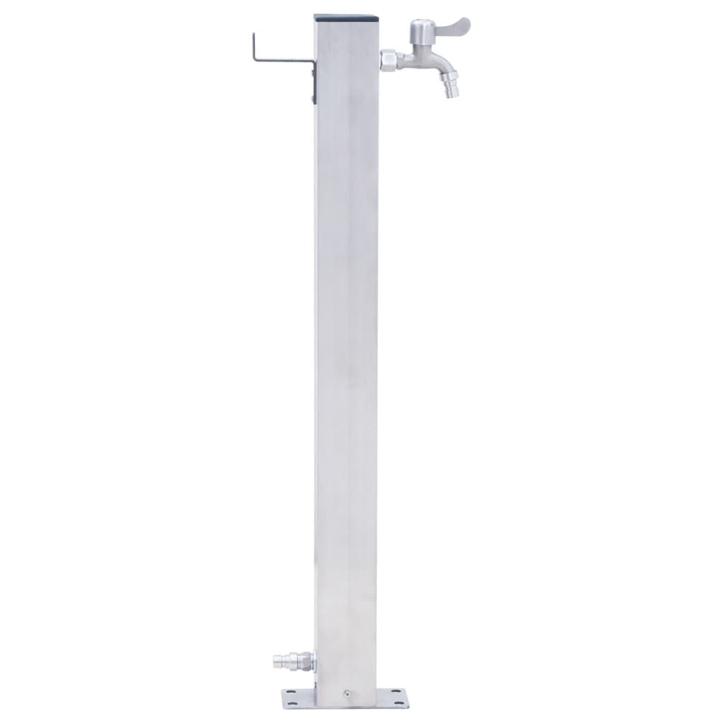 Colonne d'eau pour le jardin carrée en inox de 80 cm