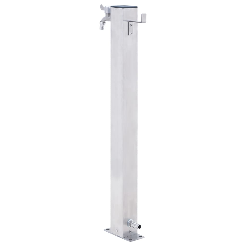 Colonne d'eau pour le jardin carrée en inox de 80 cm