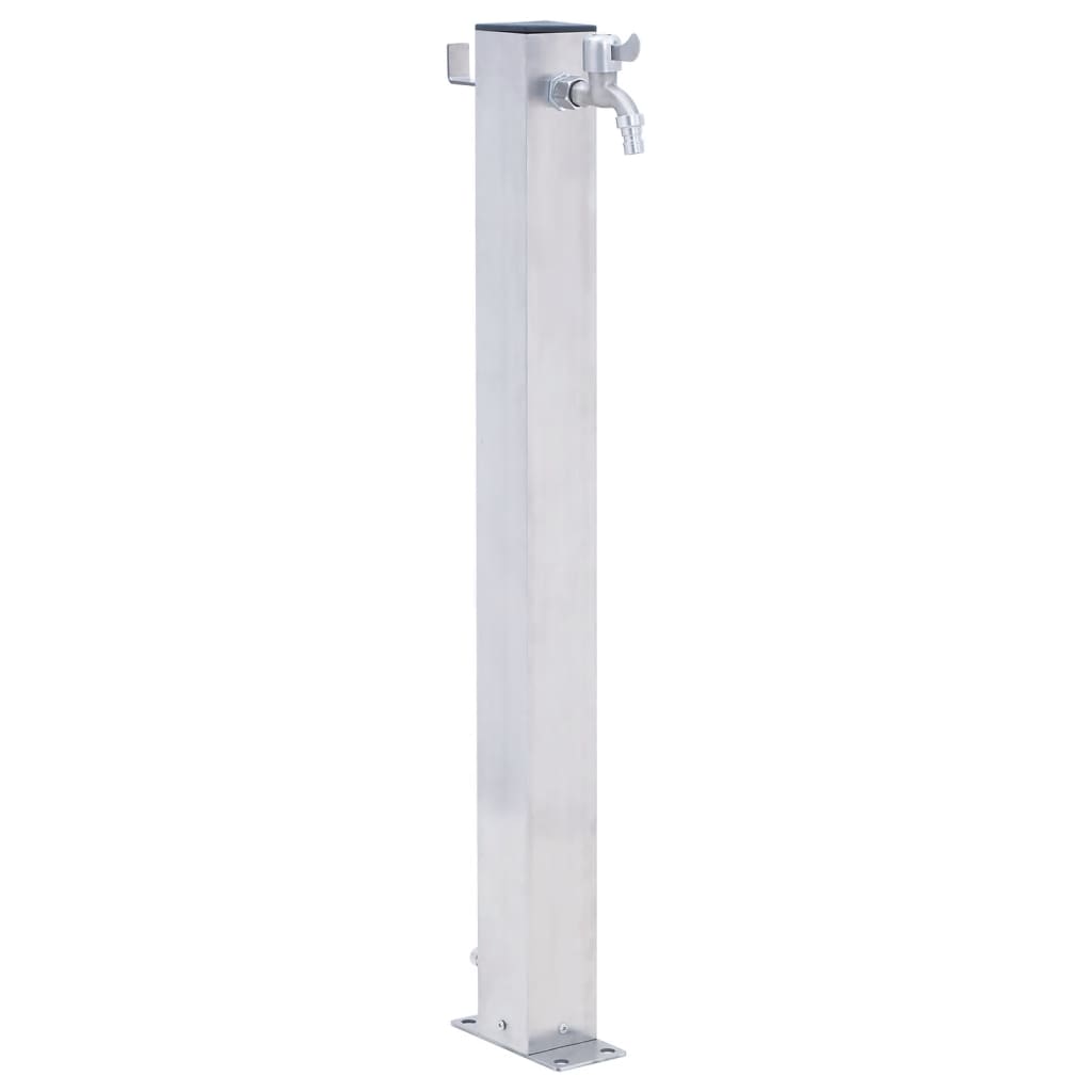 Colonne d'eau pour le jardin carrée en inox de 100 cm