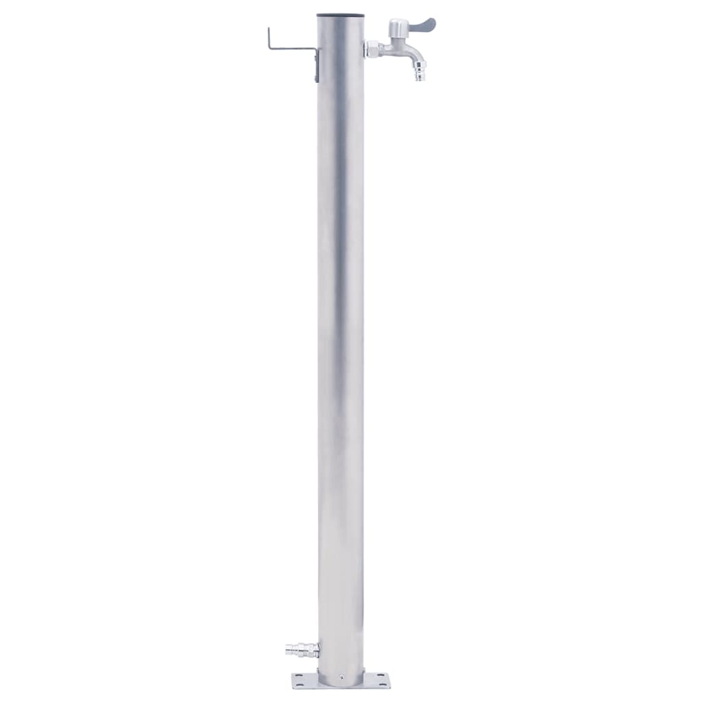 Colonne d'eau pour le jardin 80 cm ronde en acier inoxydable