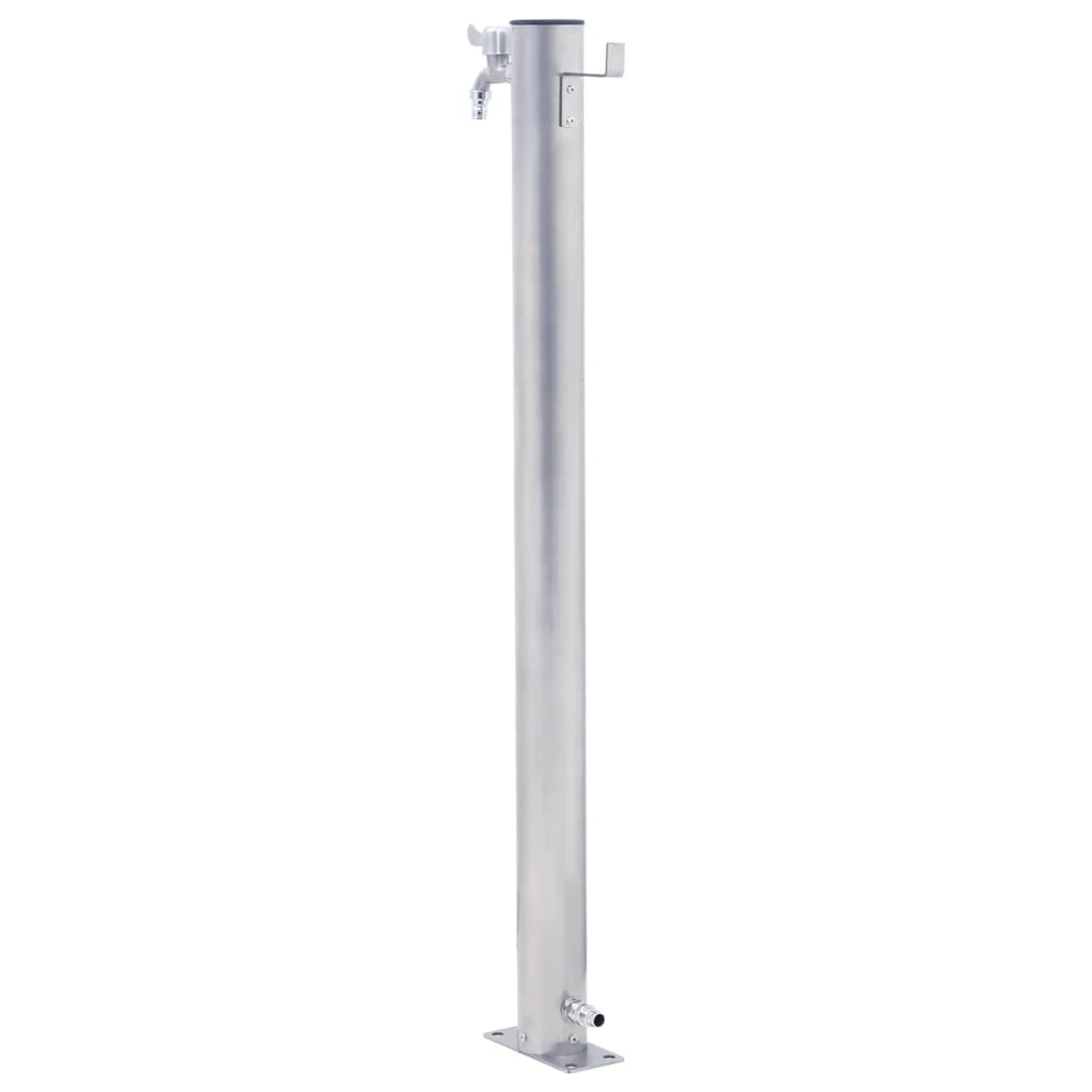 Colonne d'eau pour le jardin 100 cm ronde en acier inoxydable