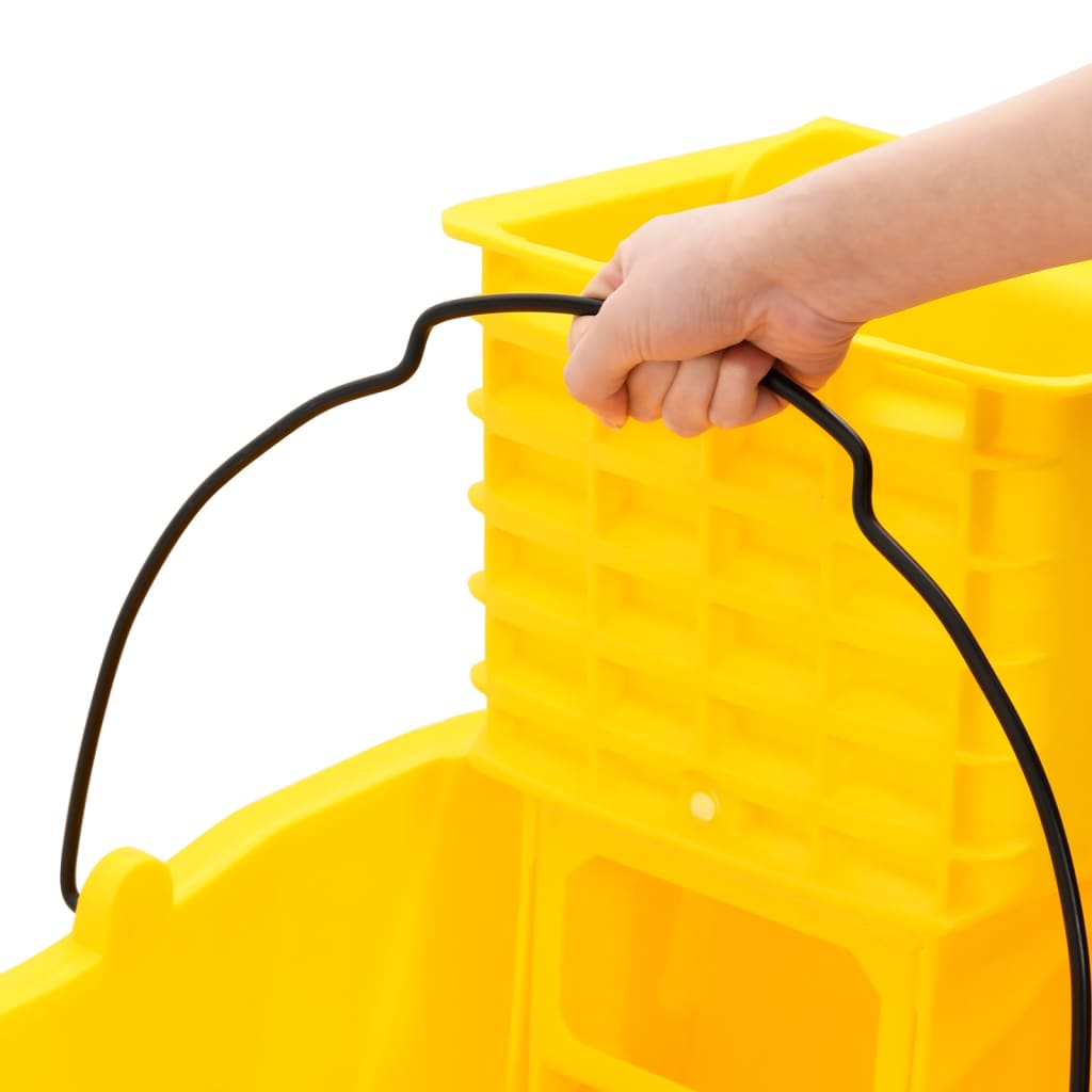 Mopp-Eimer mit Presse und Rollen Gelb 36 L Polypropylen