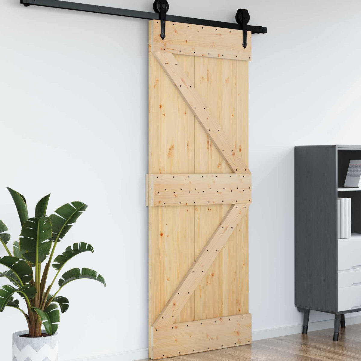 Tür NARVIK 95 x 210 cm Massivkiefer (Unbehandelt) Natur