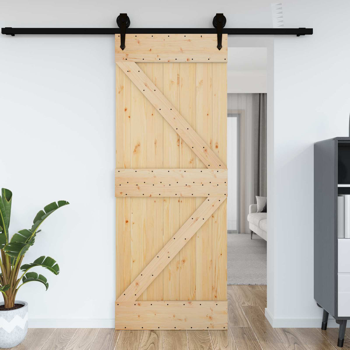 Tür NARVIK 95 x 210 cm Massivkiefer (Unbehandelt) Natur