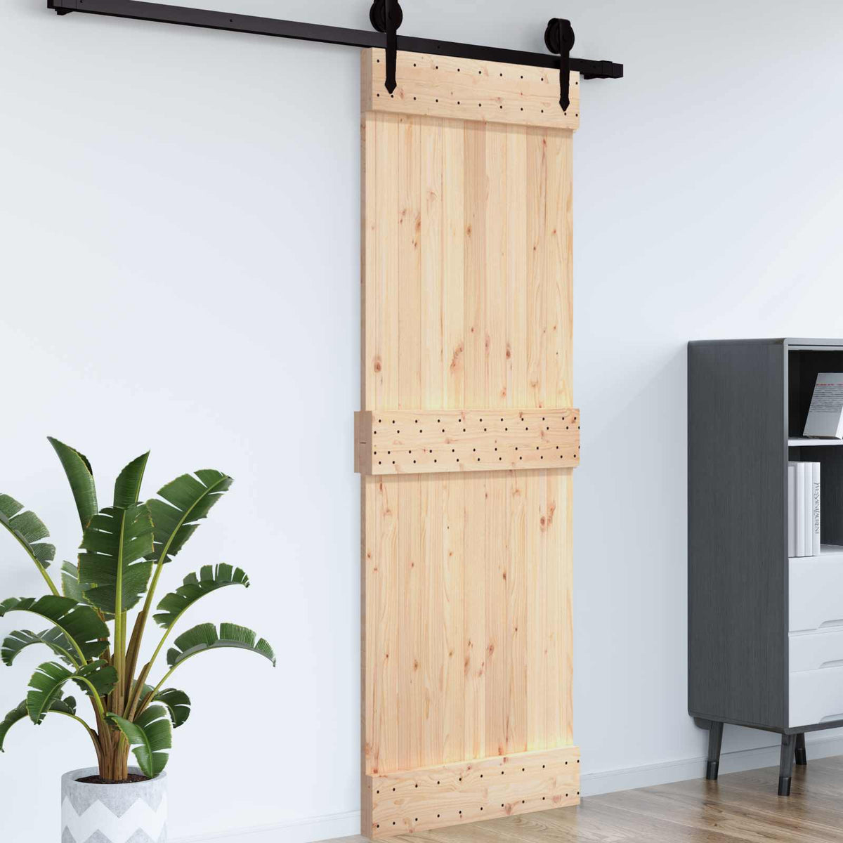 Glatte Tür NARVIK 85x210cm Massivkiefer (Unbehandelt) Natur