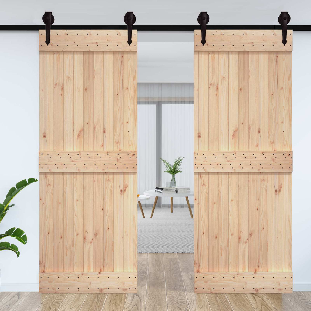 Glatte Tür NARVIK 85x210cm Massivkiefer (Unbehandelt) Natur