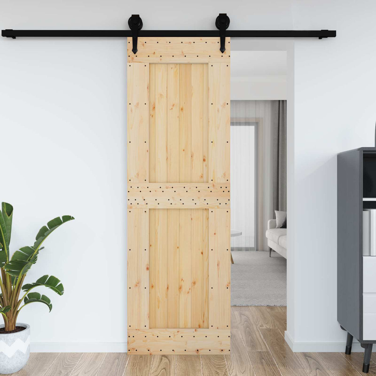 Schlichte Tür NARVIK 70x210cm Massivkiefer (Unbehandelt) Natur