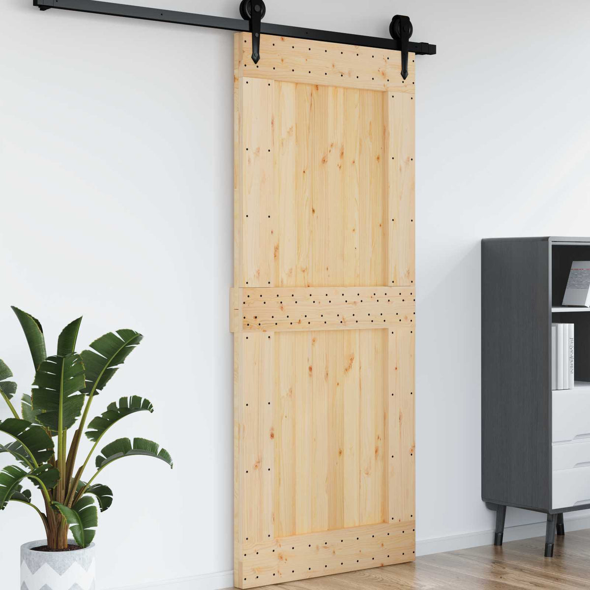 Tür NARVIK 95 x 210 cm Massivkiefer (Unbehandelt) Natur