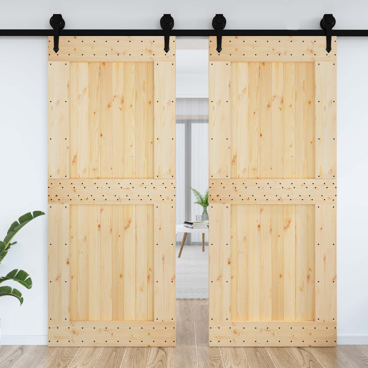 Tür NARVIK 95 x 210 cm Massivkiefer (Unbehandelt) Natur