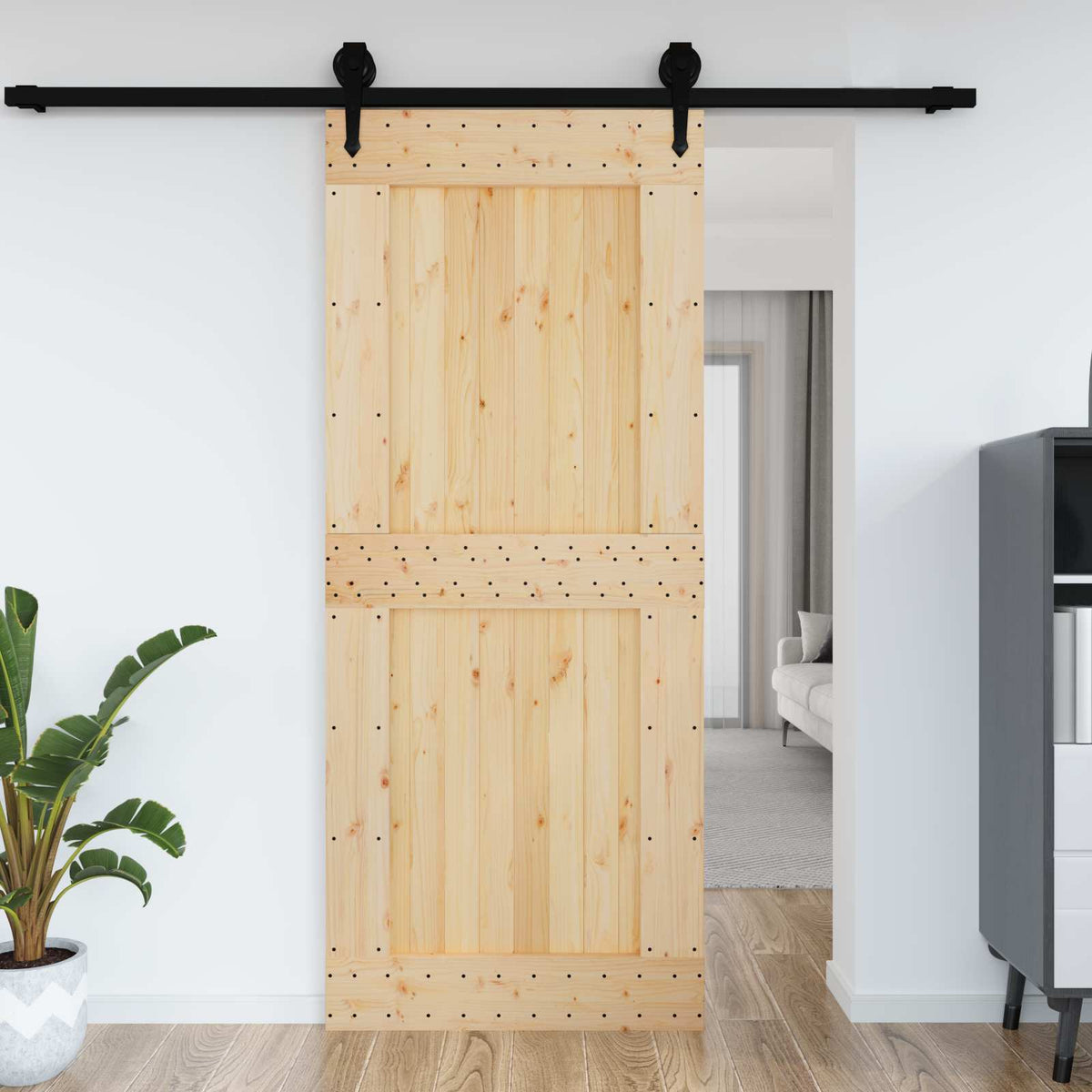 Tür NARVIK 95 x 210 cm Massivkiefer (Unbehandelt) Natur