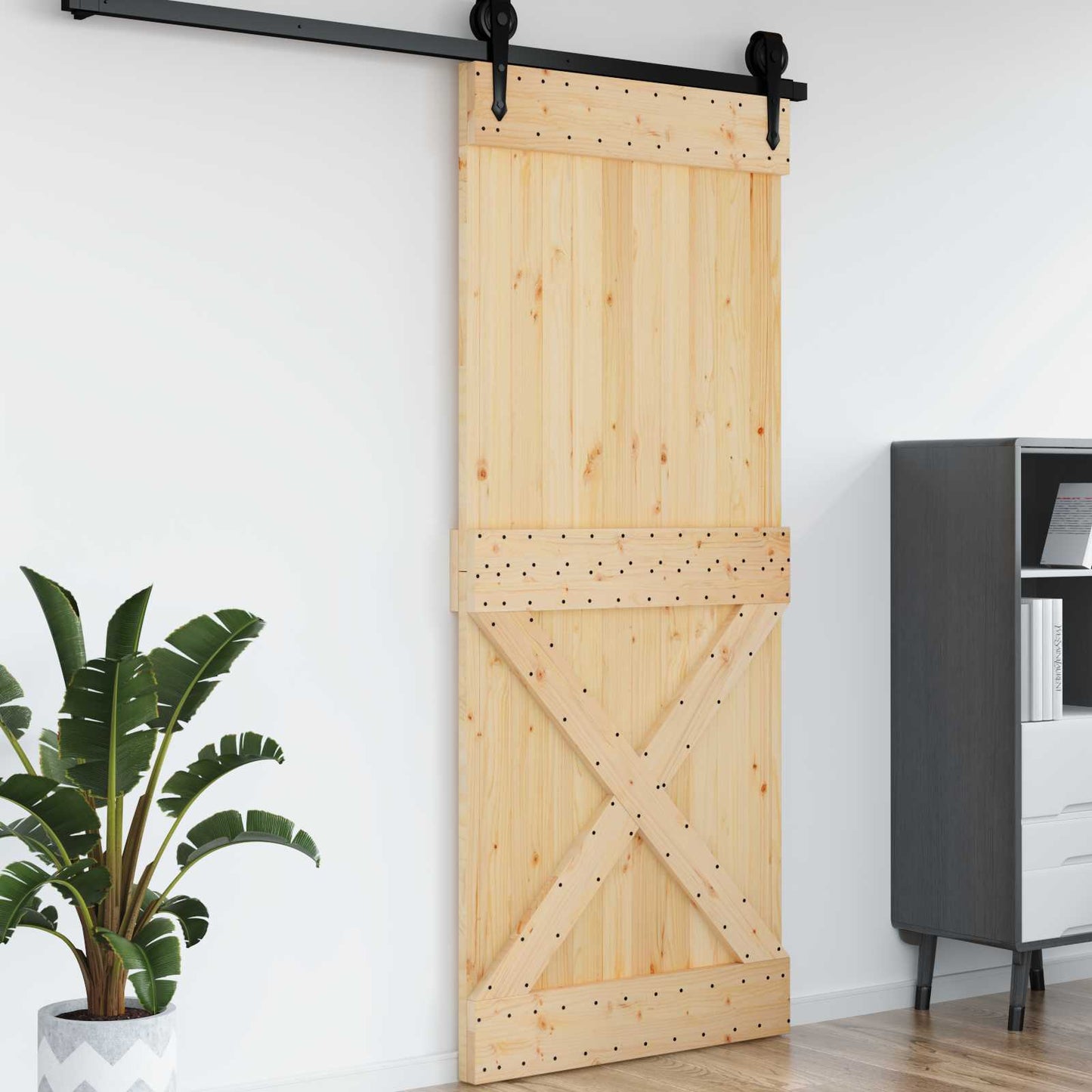 Tür NARVIK 95 x 210 cm Massivkiefer (Unbehandelt) Natur