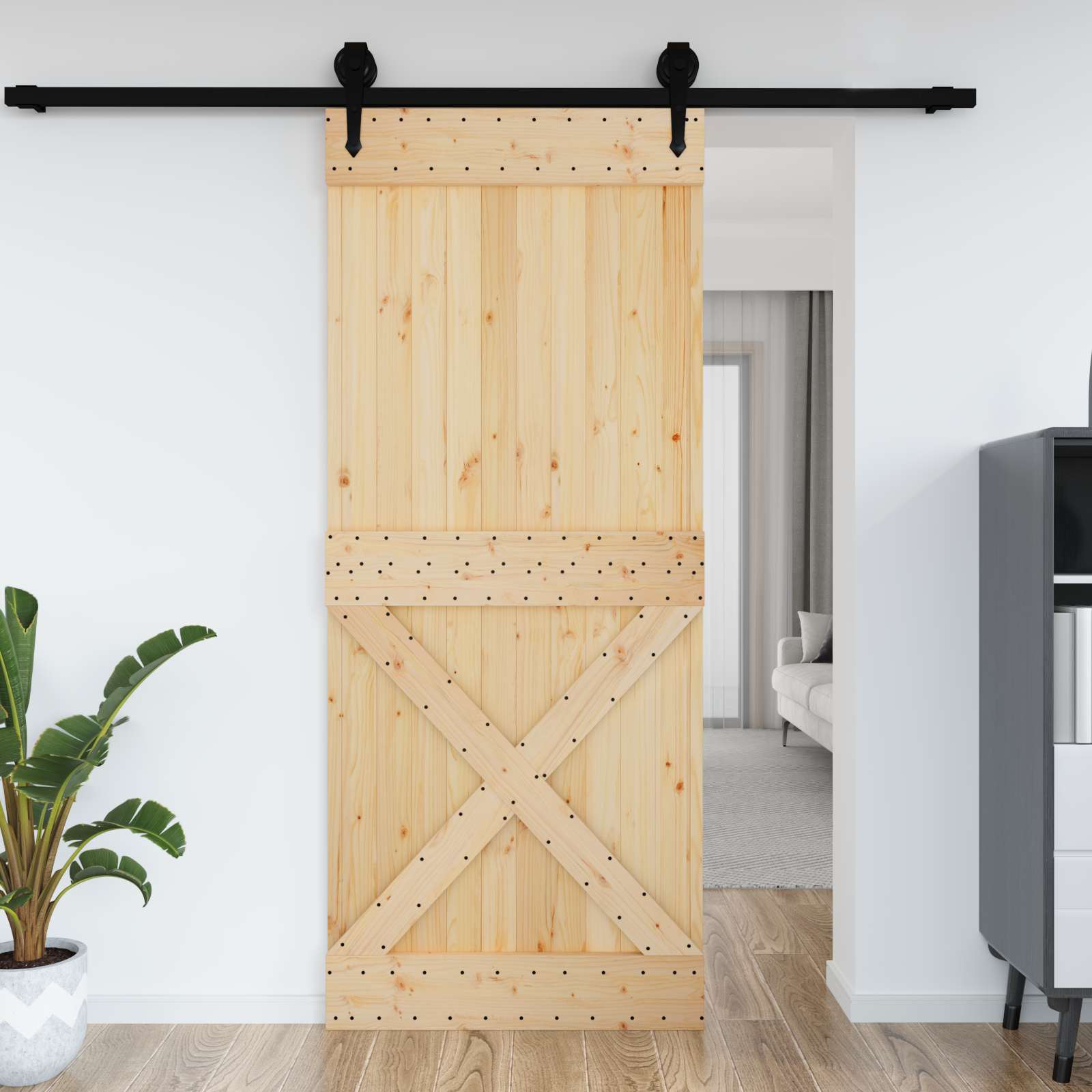Tür NARVIK 95 x 210 cm Massivkiefer (Unbehandelt) Natur