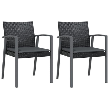 3-tlg. Garten-Essgruppe mit Kissen Poly Rattan und Stahl
