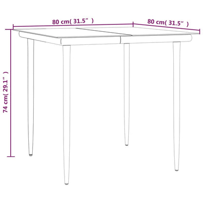 3-tlg. Garten-Essgruppe mit Kissen Poly Rattan und Stahl