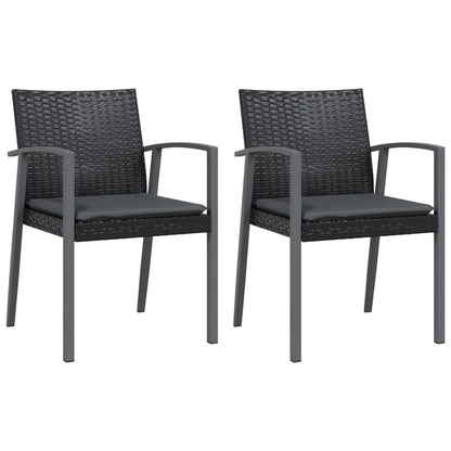3-tlg. Garten-Essgruppe mit Kissen Poly Rattan und Stahl