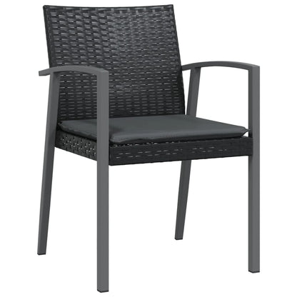 3-tlg. Garten-Essgruppe mit Kissen Poly Rattan und Stahl