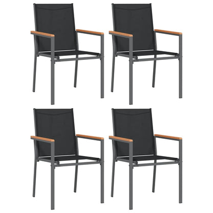 5-tlg. Garten-Essgruppe Schwarz Textilene und Stahl