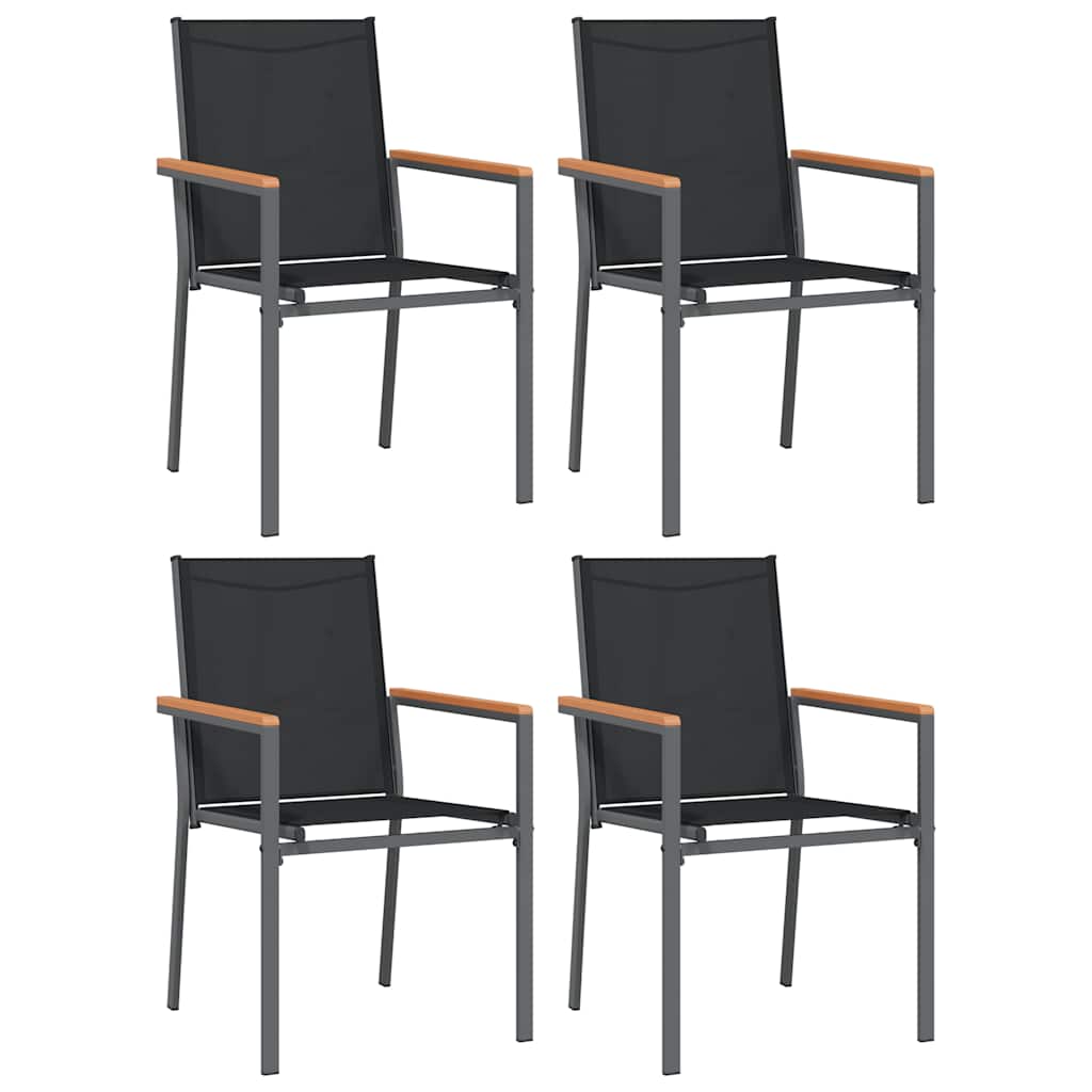 5-tlg. Garten-Essgruppe Schwarz Textilene und Stahl