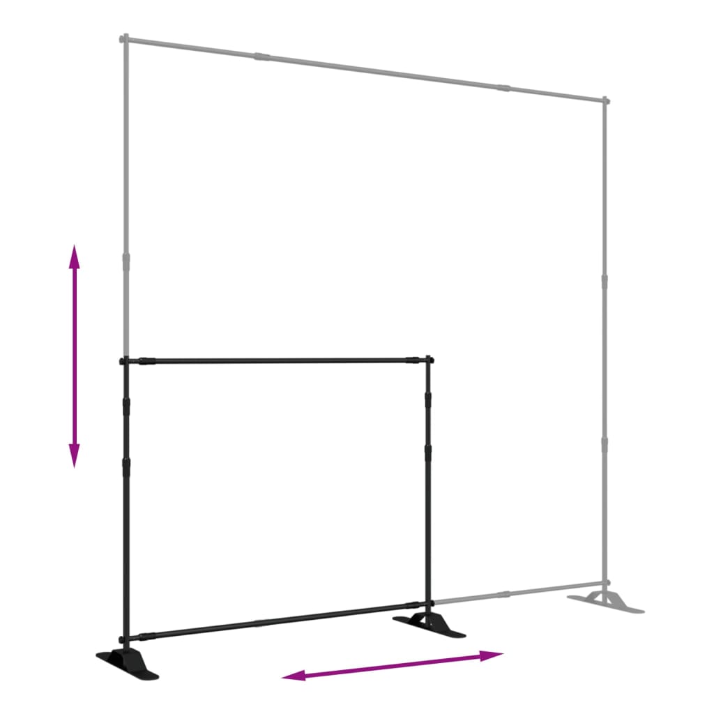 Hintergrundstative 2 Stk. Schwarz 254x243 cm Stahl