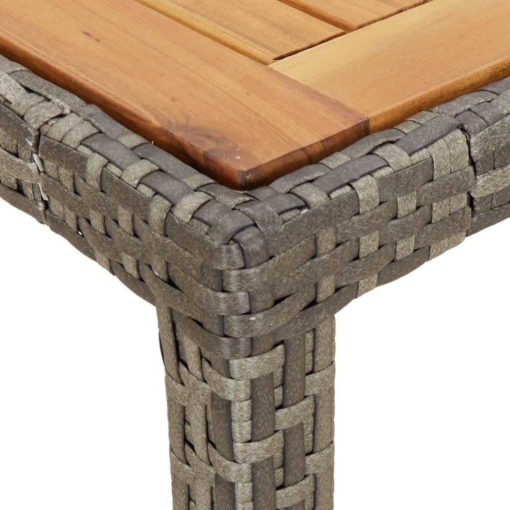7-tlg. Garten-Essgruppe mit Kissen Grau Poly Rattan
