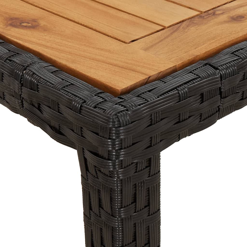 9-tlg. Garten-Essgruppe mit Kissen Schwarz Poly Rattan