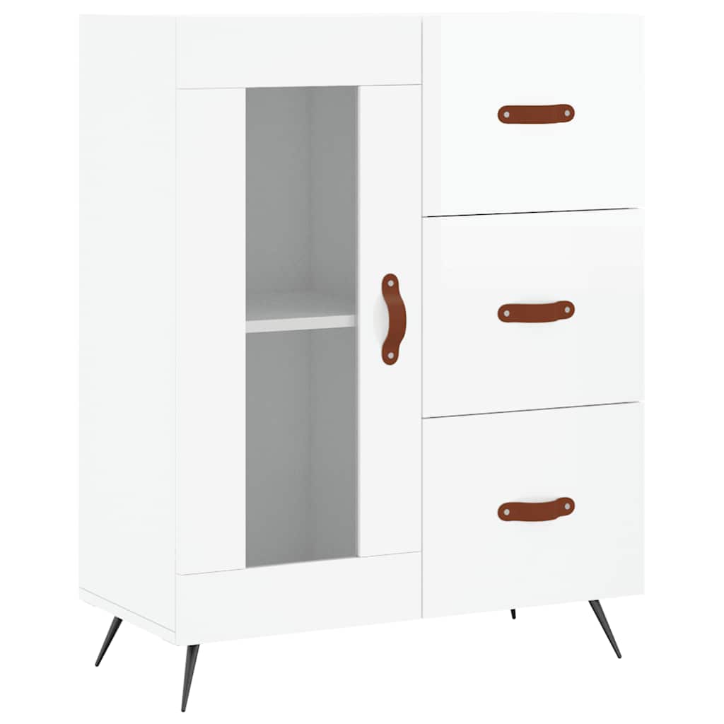 Sideboard Hochglanz-Weiß 69,5x34x90 cm Holzwerkstoff