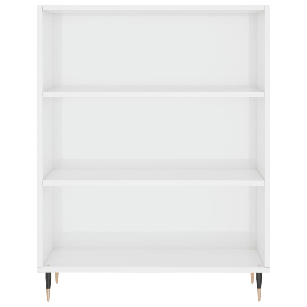 Bookcase High Gloss White 69.5x32.5x90 cm Wood Material
