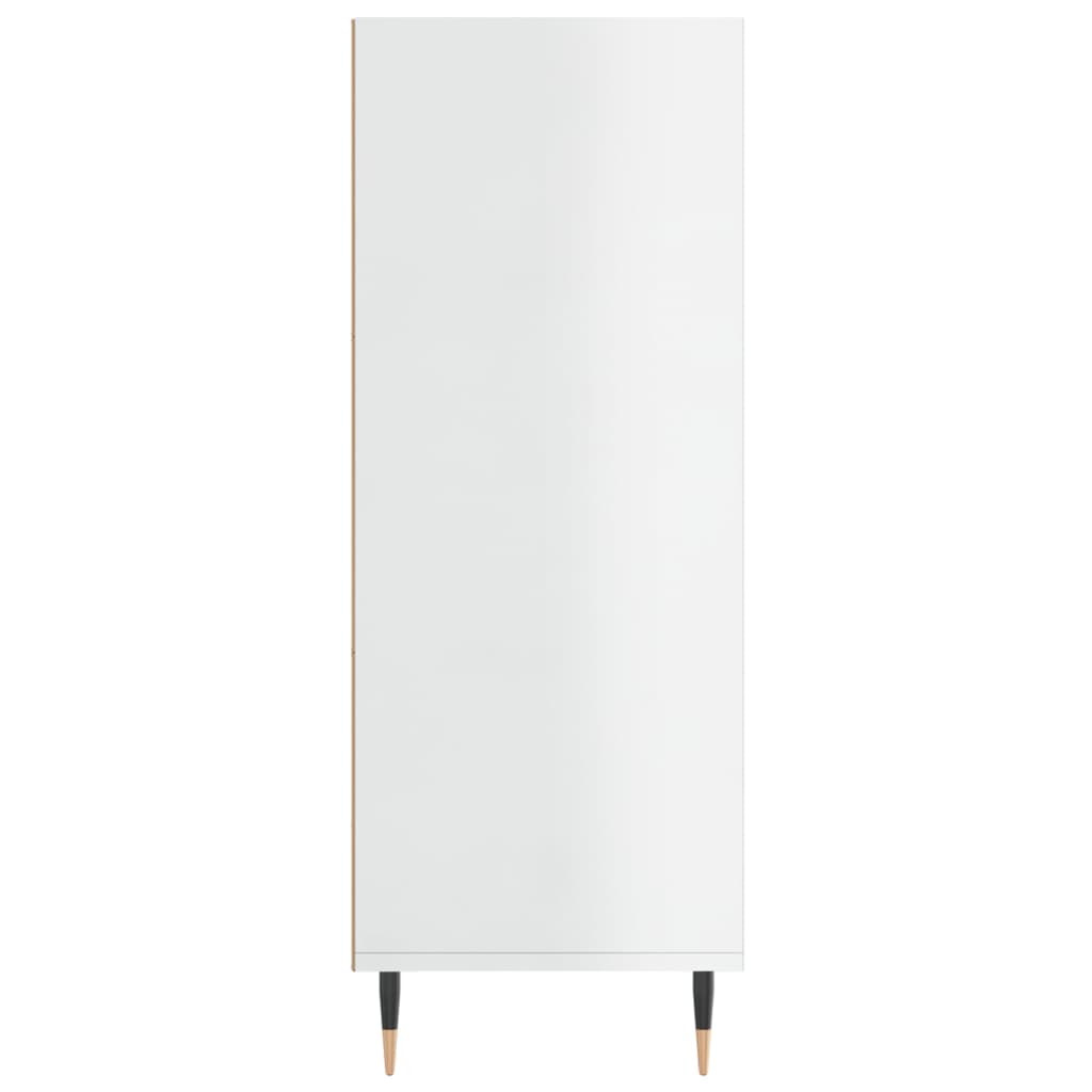 Bookcase High Gloss White 69.5x32.5x90 cm Wood Material