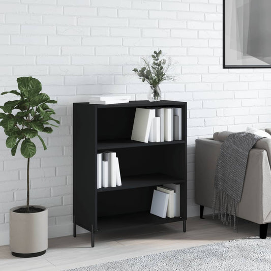Armoire étagère noire 69,5x32,5x90 cm en bois
