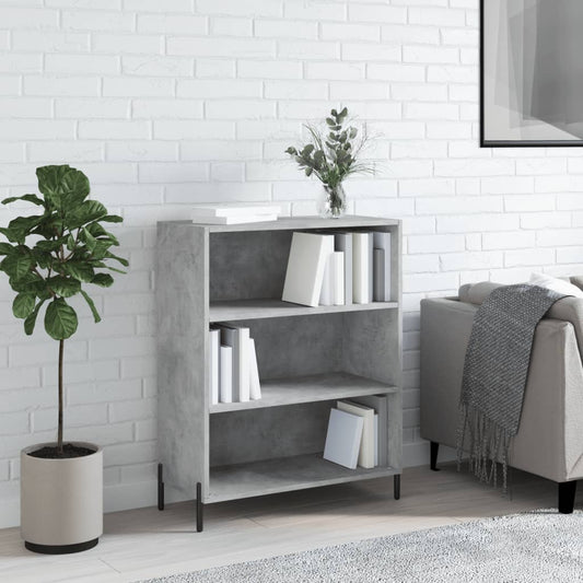 Armoire à étagères gris béton 69,5x32,5x90 cm en bois