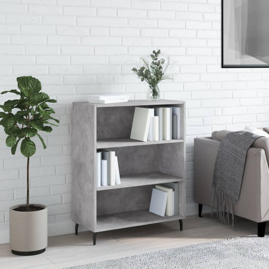 Armoire à étagères gris béton 69,5x32,5x90 cm en bois