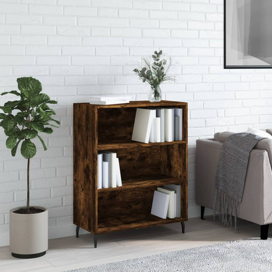 Meuble étagère chêne fumé 69,5x32,5x90 cm matériau bois