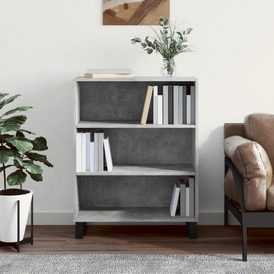 Armoire à étagères gris béton 69,5x32,5x90 cm en bois