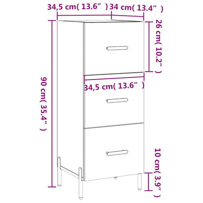 Sideboard Sonoma-Eiche 34,5x34x90 cm Holzwerkstoff