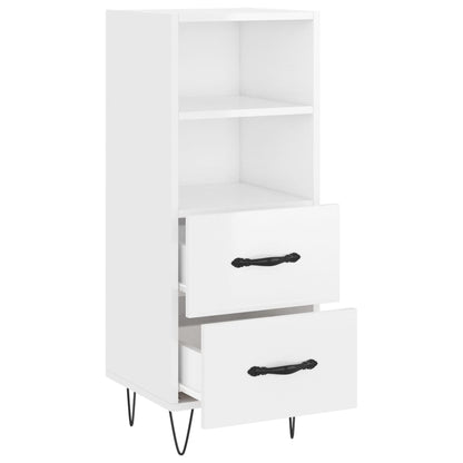 Sideboard Hochglanz-Weiß 34,5x34x90 cm Holzwerkstoff