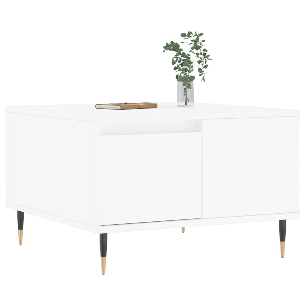 Coffee Table White 55x55x36.5 cm Wood Material