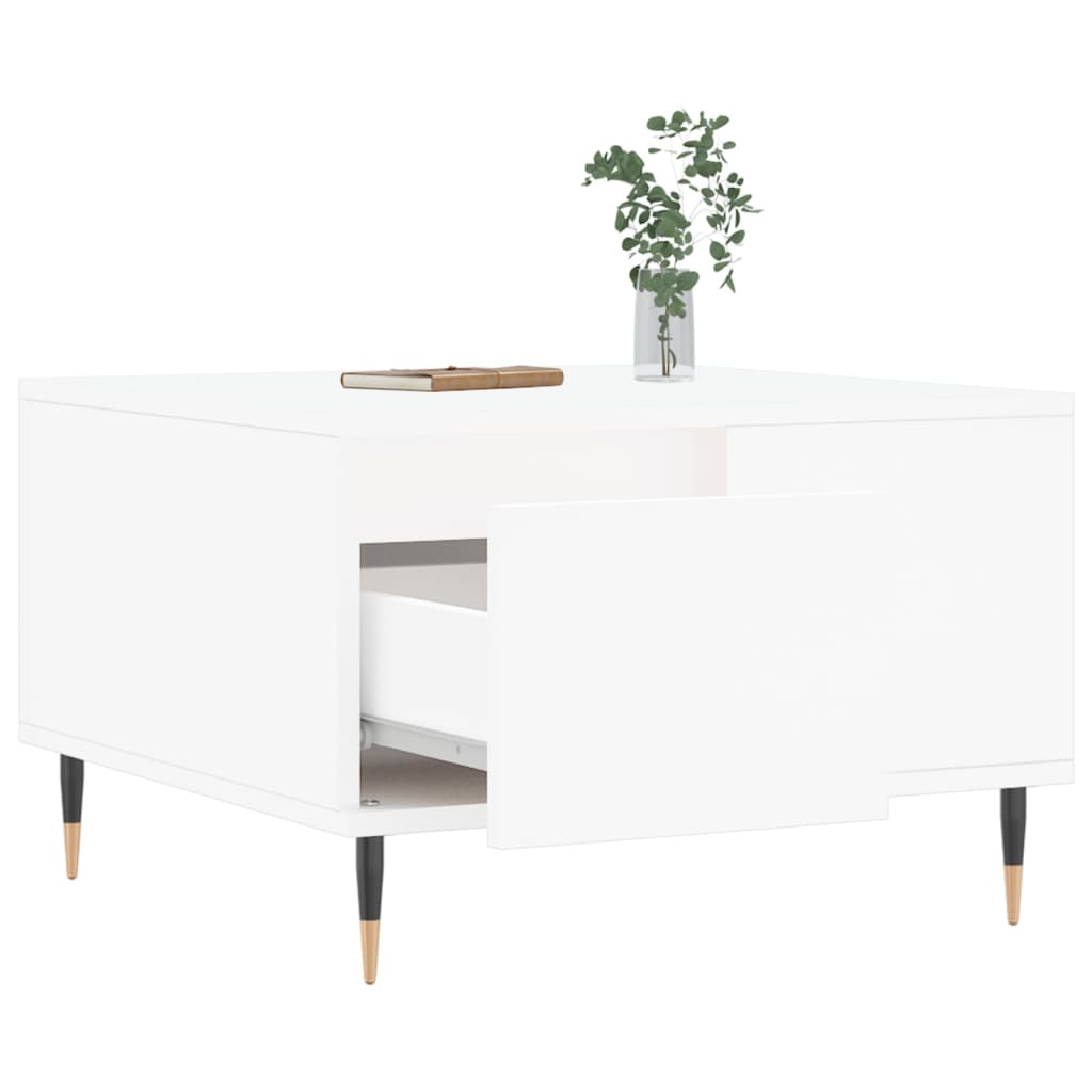 Coffee Table White 55x55x36.5 cm Wood Material